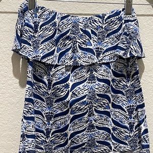 Lilly Pulitzer off th shoulder shirt with ruffles